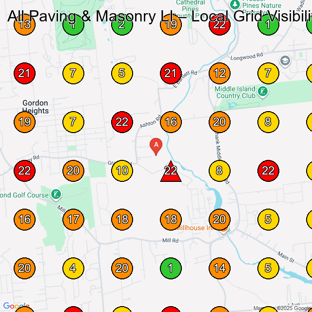 All Paving & Masonry LI Paving Contractor GeoGrid ranking map for None